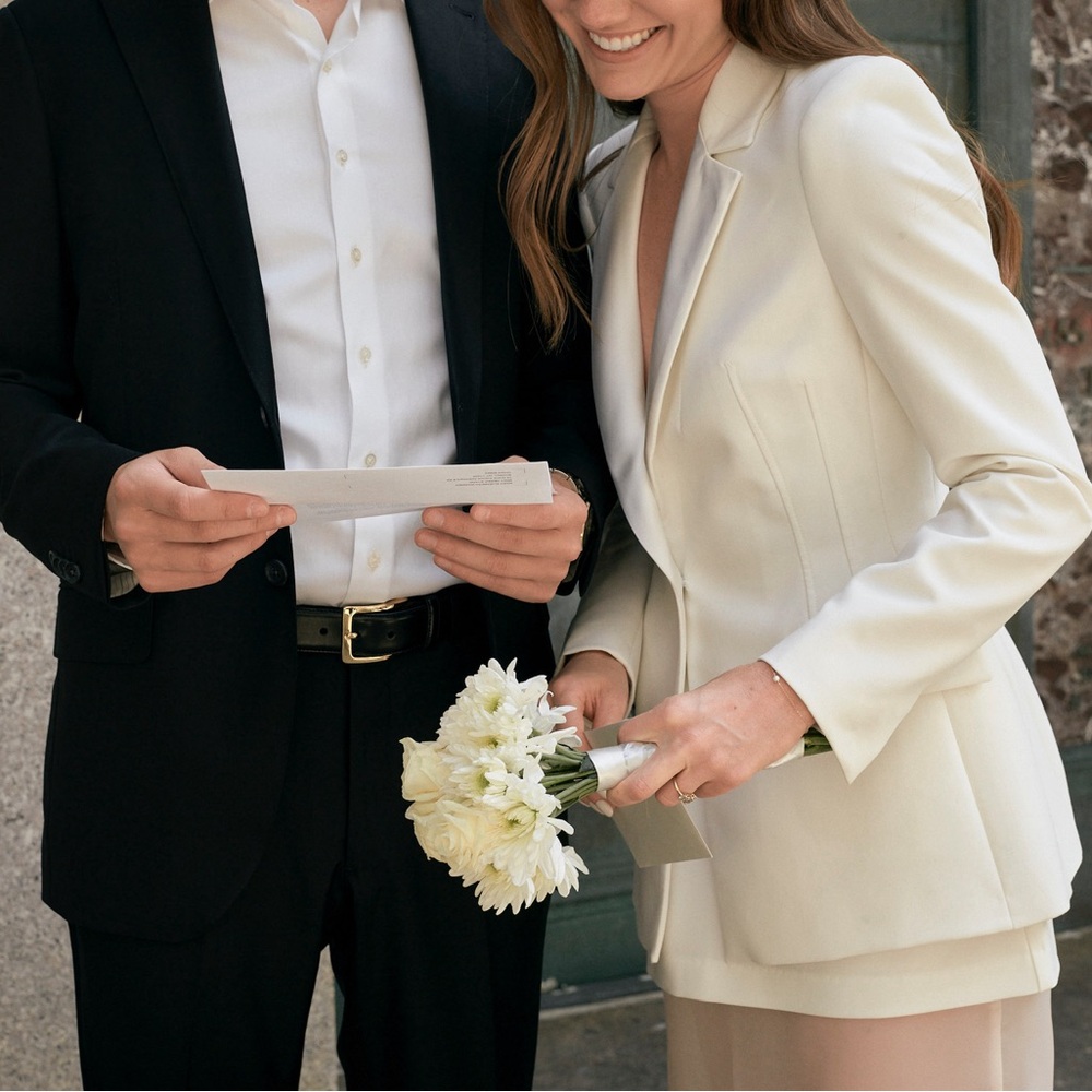 NWOT Zara White Tuxedo Jacket - Picture 8 of 13